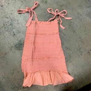 Pink tie up shoulder dress